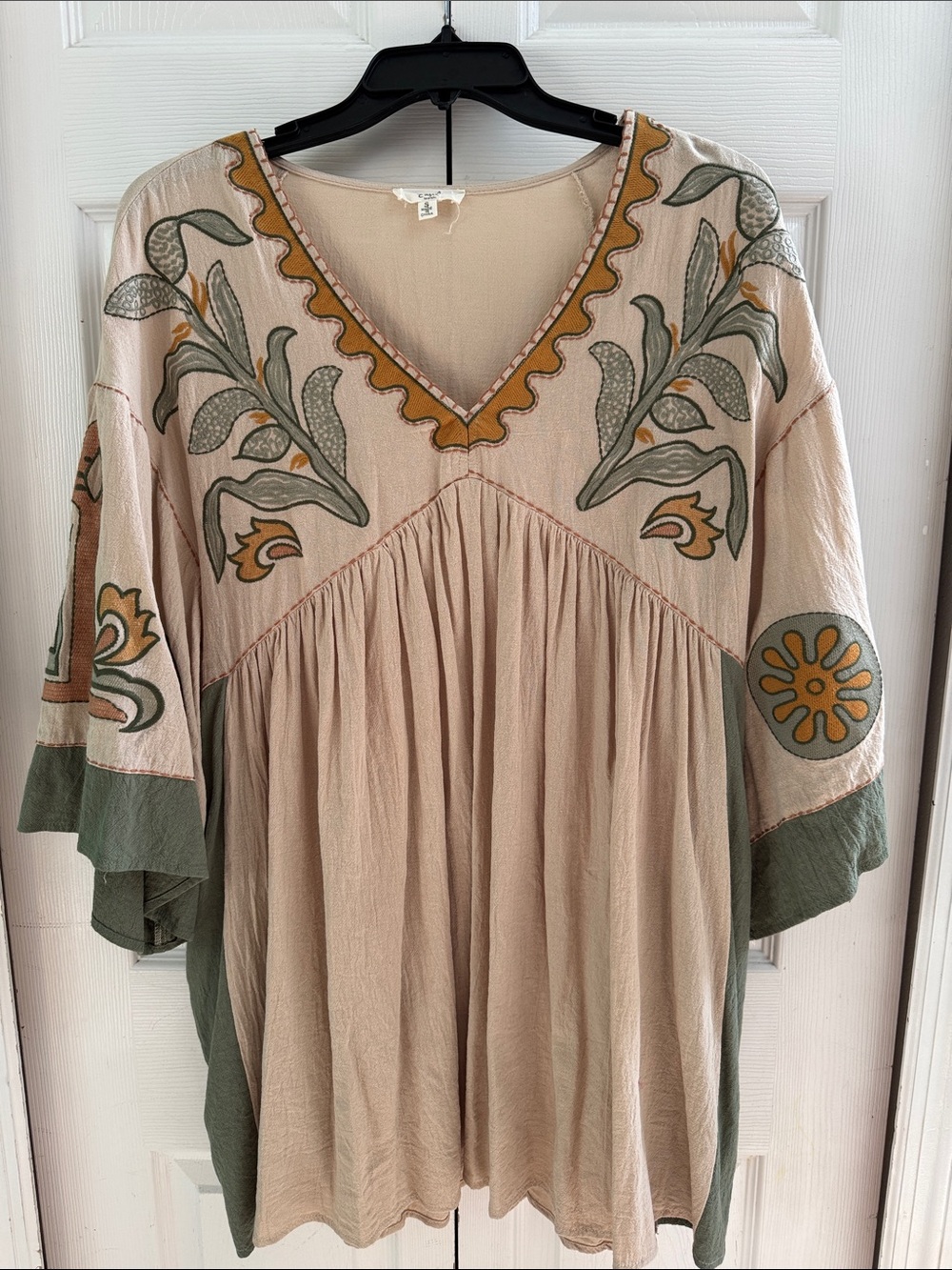 Easel  Los Angeles Embroidered V Neck Dress